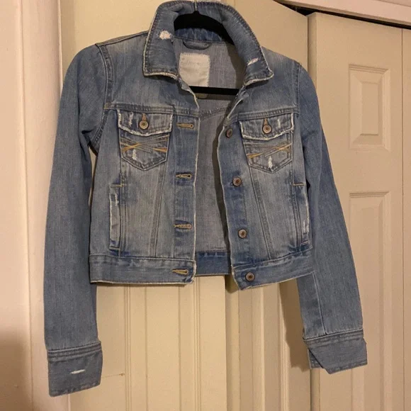 Denim Crop Jean Jacket Aeropostale XS/S 100% Cotton Western Country 90’s - Picture 5 of 6